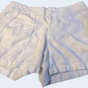 Apt. 9 Modern Linen Rayon Shorts Women’s 14 White Zip Fly Casual